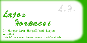 lajos horpacsi business card